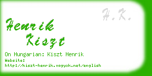 henrik kiszt business card